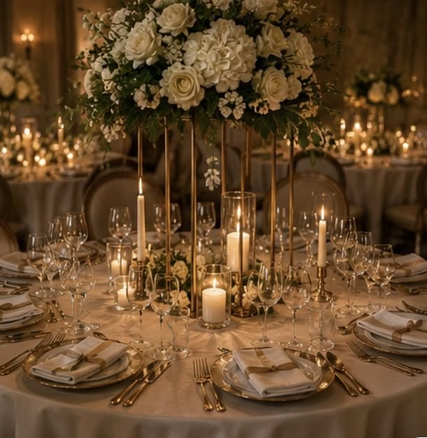 Inspiration: candlelit wedding table arrangements